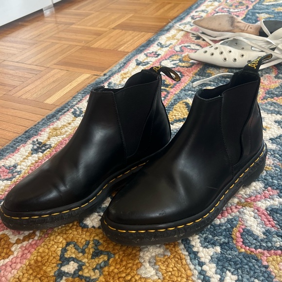 Dr. Martens Black Chelsea Boots with Yellow Stitching - Picture 2 of 6